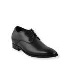 Elevato Height Increasing Black Leather Formal Shoes – 7 Cms