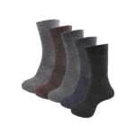 RC. ROYAL CLASS Men’s Woolen Calf-Length Winter Socks – Thick Terry, Multicolor (5-Pack)