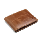 Handcrafted Tan Leather Wallet for Men with Card and Currency Compartments