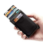 Stealodeal Black RFID Aluminum Pop-Up Card Holder (Unisex)